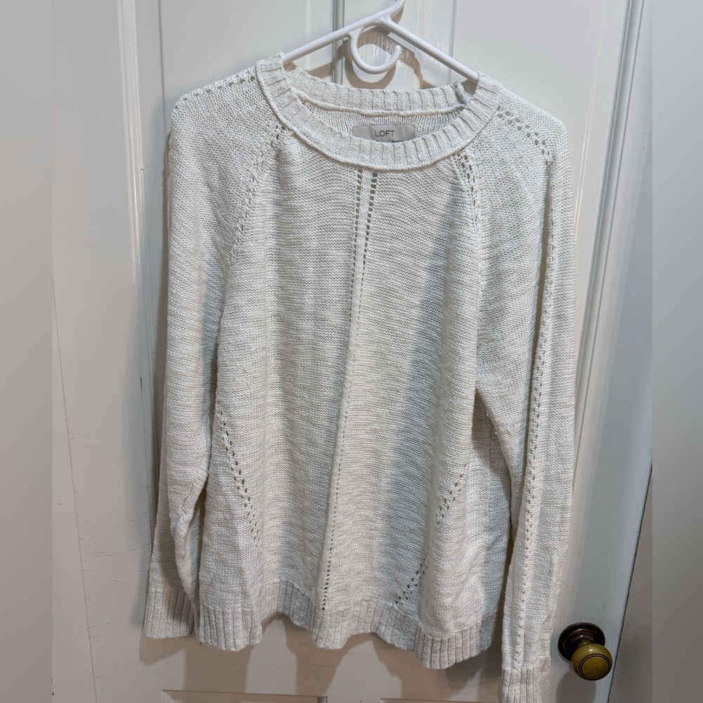 LOFT Women's Lightweight White Sweater